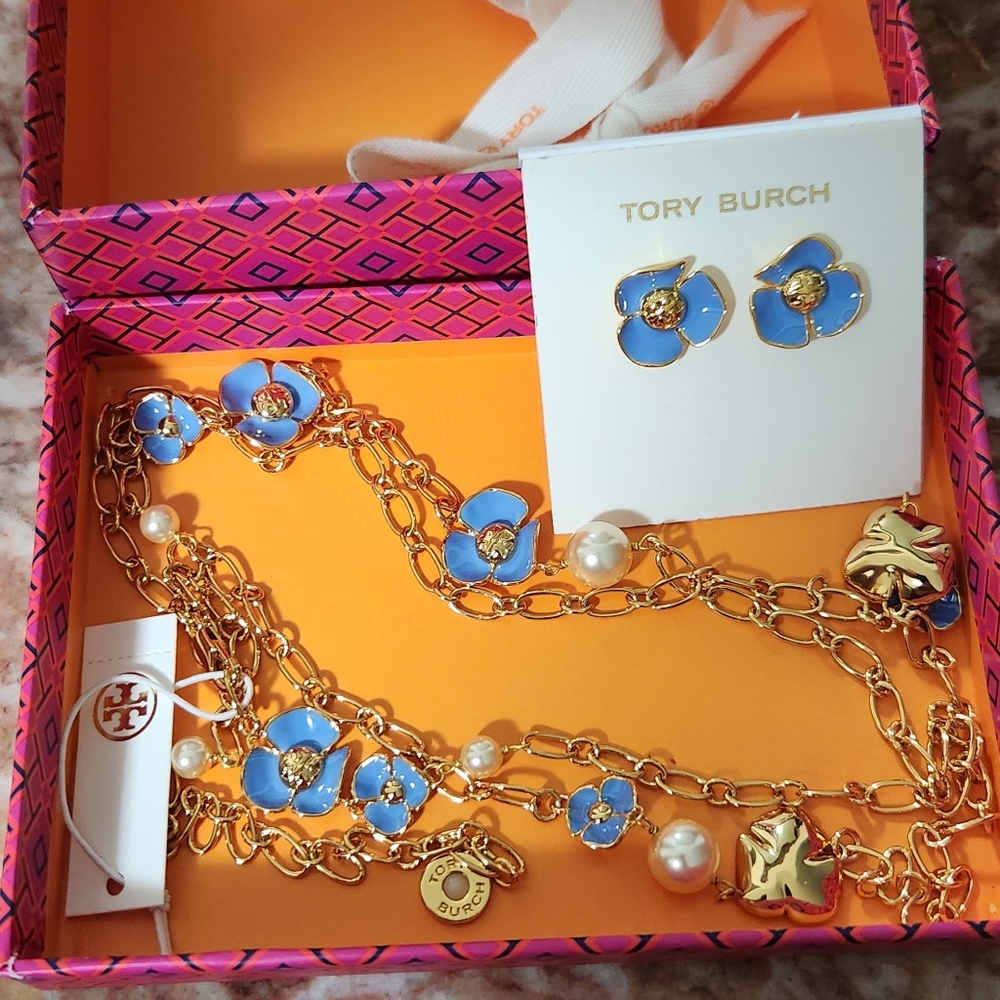 Tory Burch Earrings and necklace